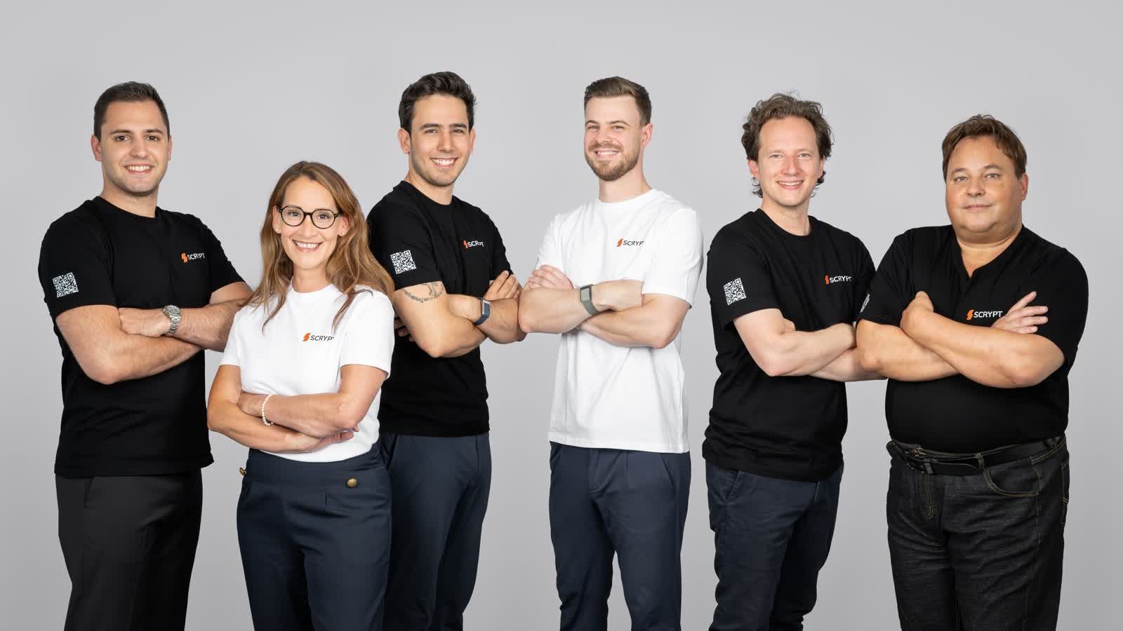 SCRYPT team in Zug, Switzerland with traditional finance and crypto backgrounds, working in a high-performance culture.
